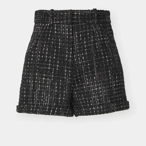 NWT | The Kooples | Black High Waist Shorts with Silver Metallic Thread - Picture 5 of 12